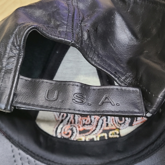 Vintage Sturgis North Dakota 2005 motorcycle bike rally leather strapback hat - Picture 8 of 8